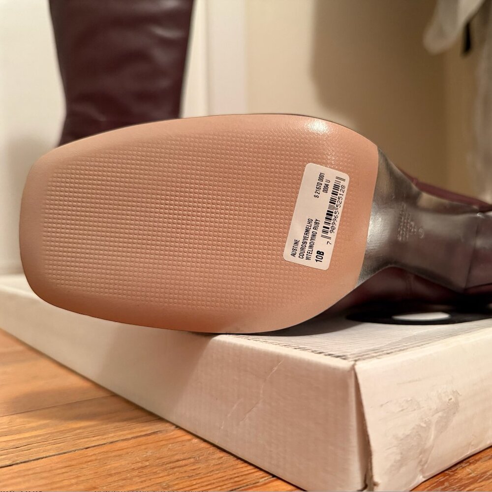 NWT - Schutz Austine Leather Boot In Vino Ruby - Picture 5 of 8